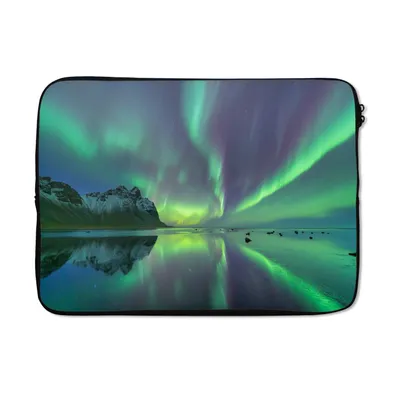 Produktbild von MuchoWow® Laptop Hülle 14 ZollAurora - Nacht - Meer Laptoptasche - Laptoptasche - Stoßsicher - Schutzhaube
