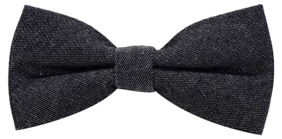 Produktbild von DonDon Herren Fliege 12 x 6 cm Baumwolle gebunden und längenverstellbar Jeans schwarz