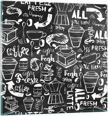 Produktbild von Bilder auf glas - Graffiti modern - 40x40cm - Glasbilder - Wandbilder - Kunstdruck - zum Aufhängen bereit - Wanddekoration aus Glas - Glas Bilder - Wandbild auf Glas - Einteilig - GAC40x40-3788