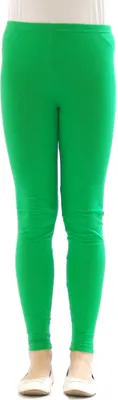 Produktbild von Kinder Thermo Mädchen Leggings leggins Hose lang aus Baumwolle Fleece Futter gruen 110