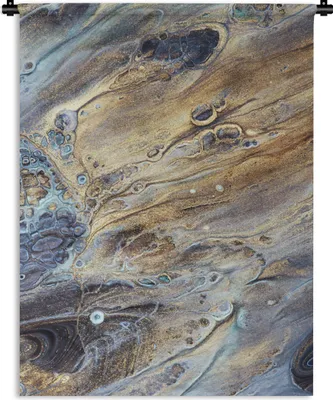 Produktbild von MuchoWow® Wandteppich Wandbehang Marmor - Gold - Aquarell - Textur - Marmoroptik 60x80 cm Tapisserie Dekoration Wandtuch - Decke - Wandtücher - Wohne