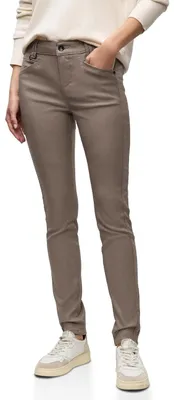 Zdjęcie produktu dla Spodnie Street One Slim Fit, materiał: imitacja skóry , kolor: brązowy, rozmiar: 42
