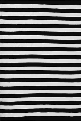 Produktbild von BELIANI Teppich Schwarz mit Weiß 140 x 200 cm mit Streifen Handgewebt Rechteckig Modern