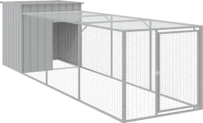 Obrázek produktu pro vidaXL Klec pro kuřata s výběhem světle šedá 110x405x110 cm ocel pozinkovaná