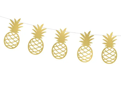 Produktbild von Girlande Ananas 13x150cm gold metallic