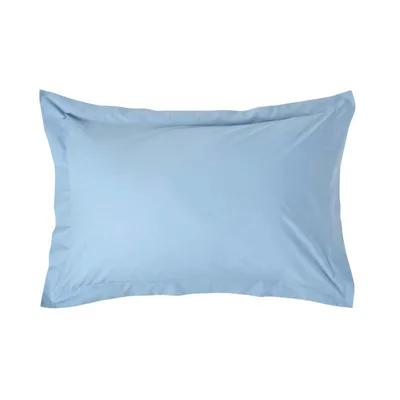 Immagine prodotto di HOMESCAPES Federa con cucitura in piedi blu, densità di filo 200, 48 x 74 cm