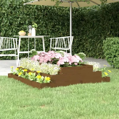 Productafbeelding van Maison Exclusive - Plantenbak, honingbruin, 110x110x27 cm, massief grenenhout