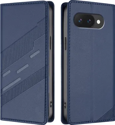 Obrázek produktu pro Pouzdro pro Google Pixel 9A,Polyuretankožené peněženkové pouzdro s přihrádkou na karty a funkcí stojánku Blau