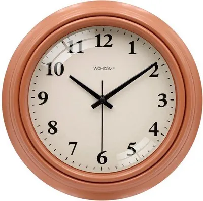 Obrázek produktu pro Retro nástěnné hodiny 25 cm, hnědé, tiché kuchyňské hodiny
