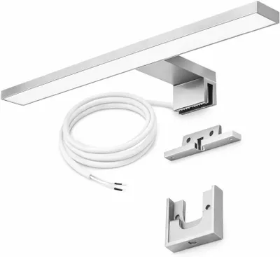 Productafbeelding van LED Spiegellamp - Badkamer Verlichting - Make-up Aanbrengen - IP44 Spatwaterdicht - 30 cm - Zilver