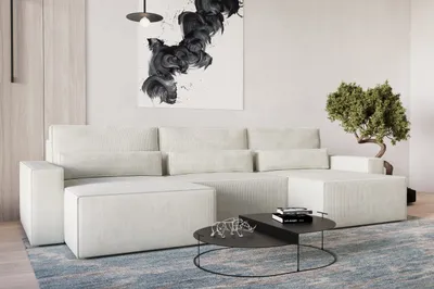 Produktbild von MOEBLO Wohnlandschaft DENVER U MINI , aus Cord, Couch Cord für Wohnzimmer Schlafsofa Sofagarnitur Sofa Eckcouch U-Form Cordstoff, Eckcouch Wohnlandschaft Sofa mit Ottomane Eckgarnitur Polsterecke mit Schlaffunktion und Bettkasten - Beige - Poso 105