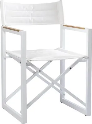 Immagine prodotto di Sedia da regista ARC Marine The Square in gesso di alluminio con rivestimento in Batyline bianco