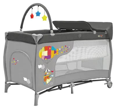 Zdjęcie produktu dla Łóżeczko turystyczne 3 w 1, 120 x 60 cm, składane, z regulowaną wysokością, dla dzieci do 15 kg