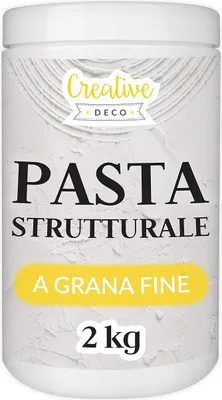 Immagine prodotto di Creative Deco Pasta Strutturale a Grana Fine 2kg Massa Bianca, Pasta Modellabile per Progetti Artistici Pittura Acrilica per Arte | Struttura Sabbia