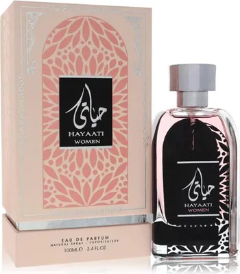 A perfume bottle and its box are displayed side-by-side against a white background.