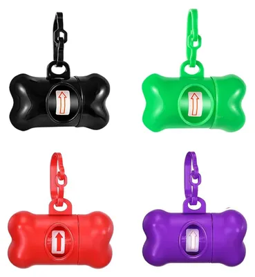 Immagine prodotto di Distributore di sacchetti per cani MEISO, con 4 rotoli di sacchetti per rifiuti