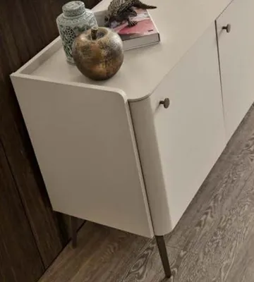 Produktbild von Moderne Esszimmer Garnitur Holztisch 4x Textilstühle Edle Anrichte 6tlg