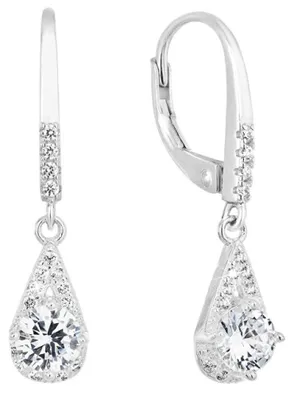 Image de Charmantes boucles d'oreilles en argent avec zircons 11305.1
