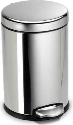 Produktbild von simplehuman 4,5L runder Treteimer, polierter fingerabdrucksicherer Edelstahl, silber; CW1851CB