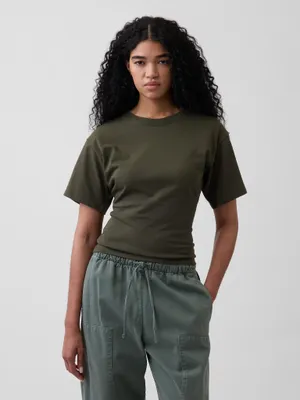 Produktbild von GAP Damen T-Shirt, Grün, Größe L, Rundhals, Kurzarm, 100% Baumwolle