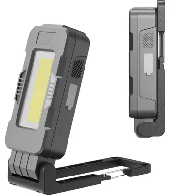 LED-Werklampe, mobil, Akku, 6500 K, 8 W, 350 lm, schwarz
