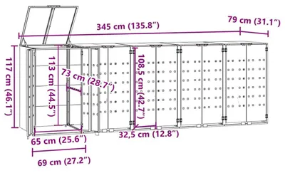 Productafbeelding van Vuilcontainer - Afvalbak - Buitenbak - Prullenbak - Container - Zware Stalen Constructie