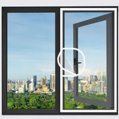 Produktbild von INF Reißverschluss Moskitonetz Nano 60cm x 80cm selbstklebend Fenster Grau