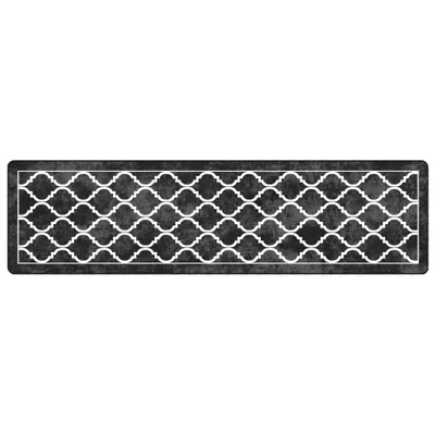 Produktbild von vidaXL Teppich Waschbar Schwarz und Weiß 80x300 cm