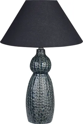Obrázok produktu pre BELIANI Stolná lampa tmavomodrý keramický podstavec čierne látkové tienidlo nočná lampa obývačka spálňa
