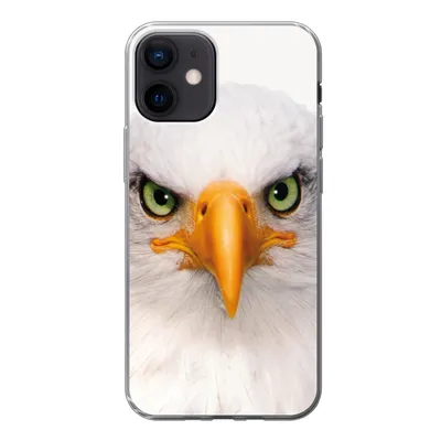 Produktbild von MuchoWow® Handyhülle Schutzhülle Hülle für iPhone 12 Jungen - Adler - Amerikanischer Weißkopfseeadler - Vogel - Porträt - Schnabel - Augen Silikon Softcase Handy Hülle - Schutzhülle