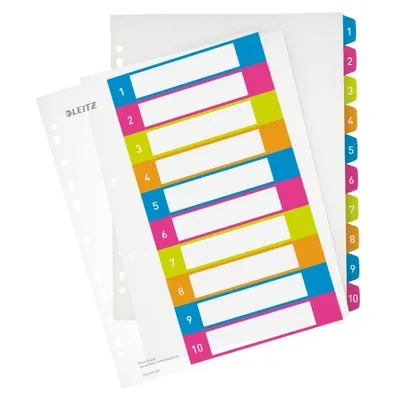 Image de Index plastique A4+ Leitz WOW Maxi 1-10, mélange de couleurs