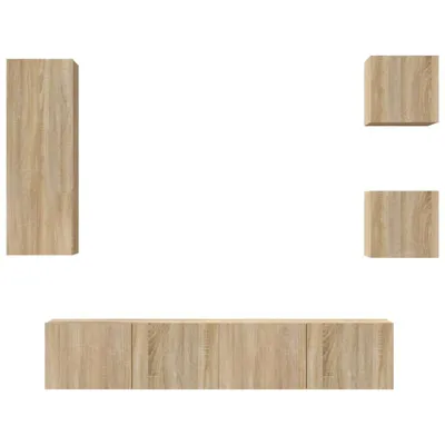 Produktbild von vidaXL 5-tlg. TV-Schrank-Set Sonoma-Eiche Holzwerkstoff