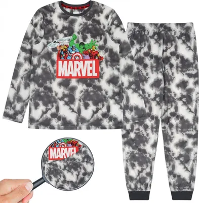 Obrázek produktu pro MARVEL Avengers Chlapecké dvoudílné pyžamo s dlouhým rukávem, šedé mramorované 12-13 let 158 cm