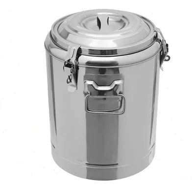 Image de Réservoir de boisson isotherme - Distributeur de boissons portable - Capacité de 14 litres - Acier inoxydable 201 - Isolant thermique, résistant à la rouille, sans robinet - Dimensions : 26,5 x 40 cm - Argent