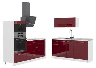 Immagine prodotto di Cucina Vicco Fame-Line Bordeaux lucido/Bianco 340 cm senza piano di lavoro, Model 63743