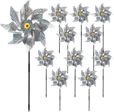 Produktbild von Pack von 10 Windrädern, Vogelschutz, Wetterfestes PVC, Garten, Balkon