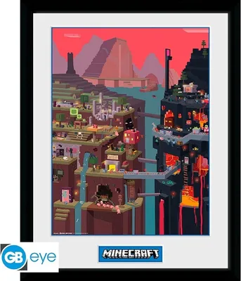 Produktbild von Minecraft Kunstdruck mit Rahmen: World (40 x 30 cm)