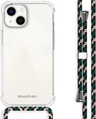 Image de imoshion Coque arrière transparente avec cordon pour Apple iPhone 14 - Vert multicolore