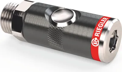Image de Accouplement de sécurité RIEGLER avec filetage extérieur, aluminium, filetage extérieur de raccordement : 3/8 pouce