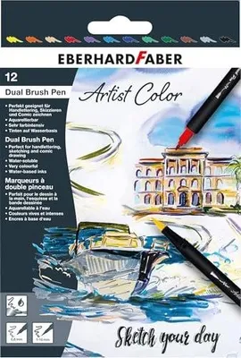 Zdjęcie produktu dla Pisaki dual brush pen artist color 12 sztuk flamastry do rysowania