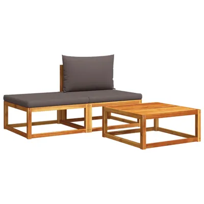 Produktbild von 3-tlg. Gartensofa-Set mit Kissen Holz Akazie & Seil