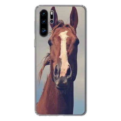 Produktbild von MuchoWow® Handyhülle Schutzhülle Hülle für Huawei P30 Pro Pferd - Wolken - Porträt Silikon Softcase Handy Hülle - Schutzdeckel