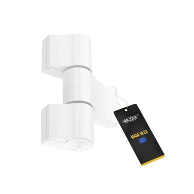 Produktbild von NAJDER Aluminium-Türscharnier - Jocker Typ - Aufschraubband - Dreiflügelige Scharniere - Scharnier - für Türen - 1 Stück - Montageabstand 67mm - Weiß RAL 9016