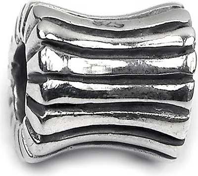Produktbild von CarloBiagi Bead Charm Schmuck Element LinienWalze 925 Echt Silber BBS161