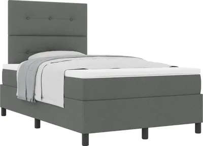Produktbild von vidaXL Boxspringbett mit Matratze Dunkelgrau 120 x 190 cm Stoff