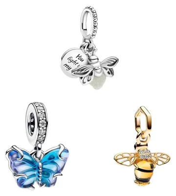 Image de Charmes en forme de fleurs de cerisier, de papillons, d'abeilles et de lucioles pour femmes