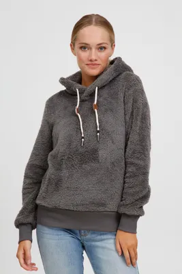 Produktbild von OXMO OXAnniken Fleecepullover Damen Kapuzenpullover Pullover mit Kapuze & Teddyfutter