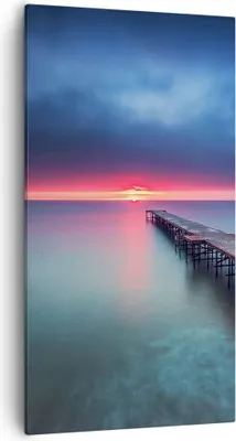 Produktbild von Bild auf Leinwand - Leinwandbild - Einteilig - Brücke Meer Landschaft - 55x100cm - Wand Bild - Wanddeko - Wandbilder - Leinwanddruck - Bilder - Wanddekoration - Leinwand bilder - PA55x100-4955