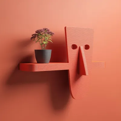 modernes Figuren-Wandregal mit Gesicht – Decords Wandregal, Produktansicht 1