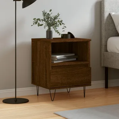 Image de vidaXL Table de nuit marron imitation chêne 40x35x50 cm bois composite